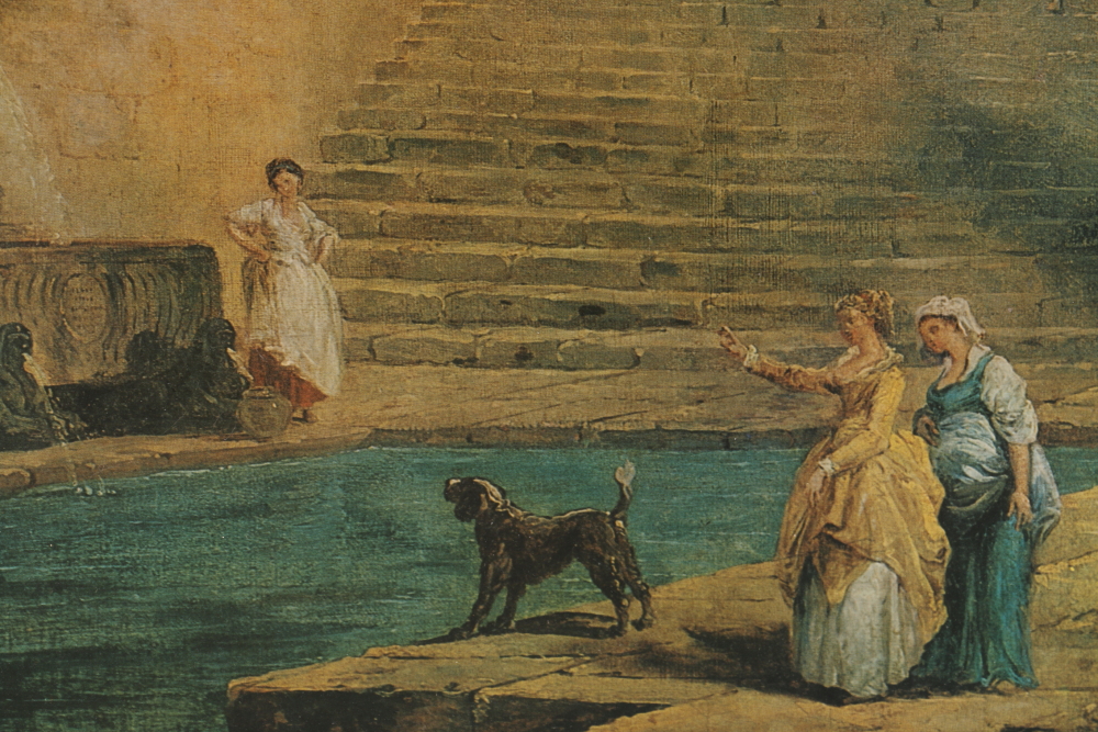 Offset Lithograph Genre Scene