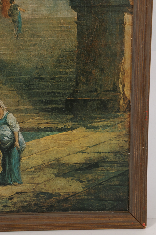 Offset Lithograph Genre Scene