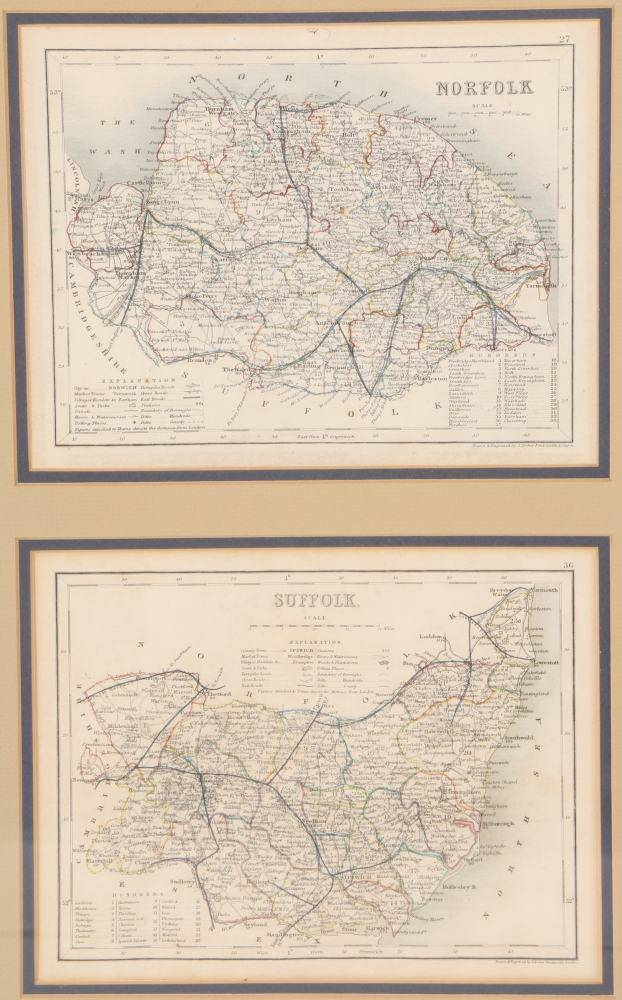 Hand-Colored Lithograph Maps After J. Archer