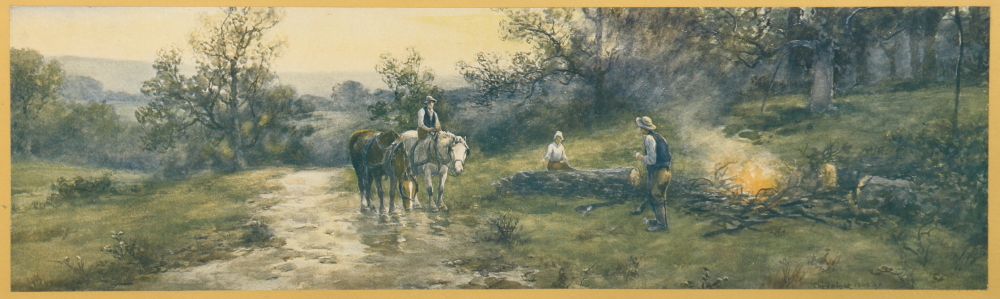 Framed Offset Lithograph of Woods