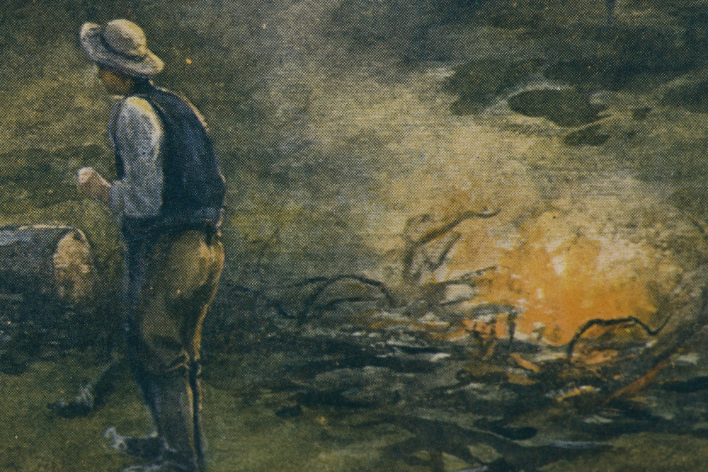 Framed Offset Lithograph of Woods