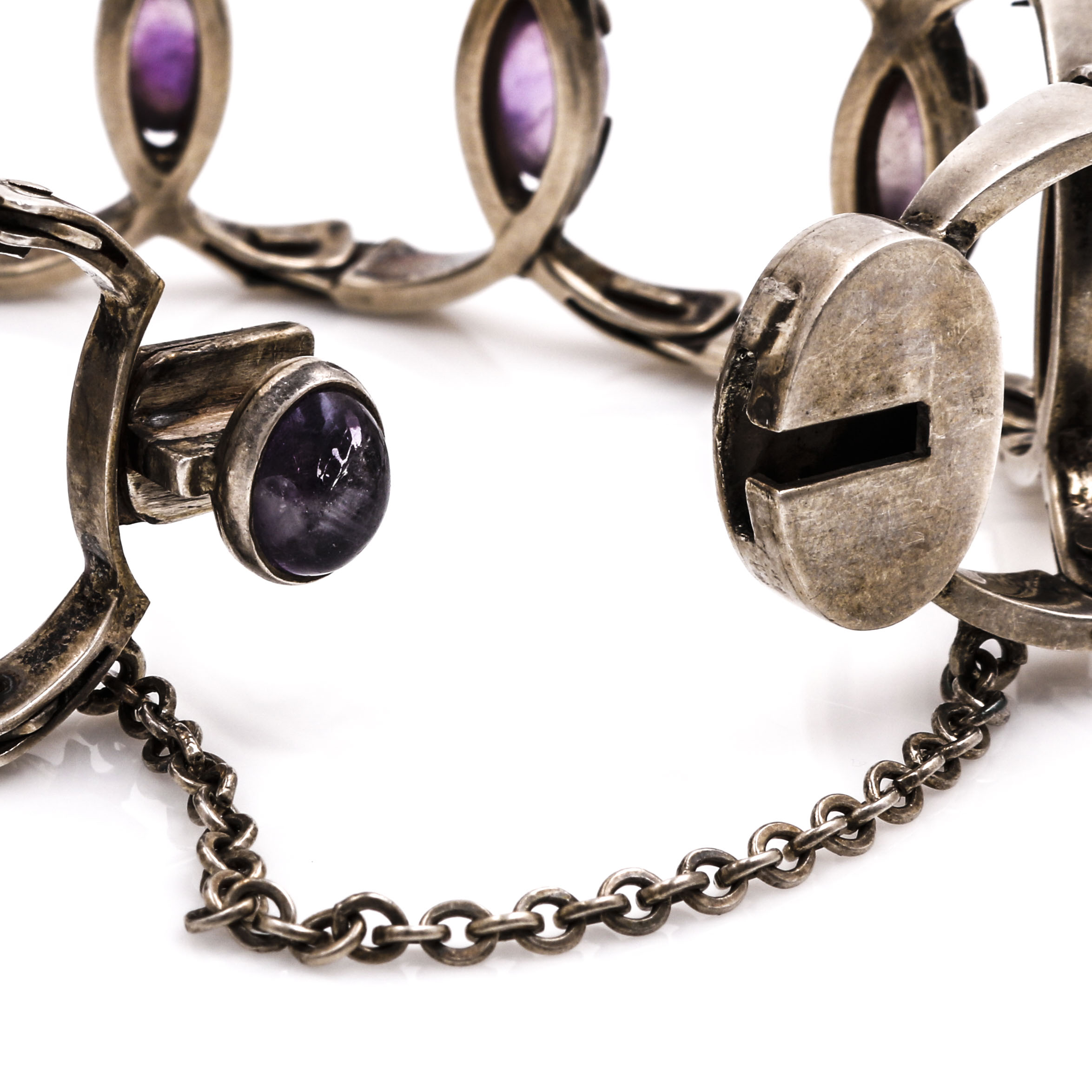 Taxco, Mexico Sterling Silver Amethyst Bracelet and Earrings