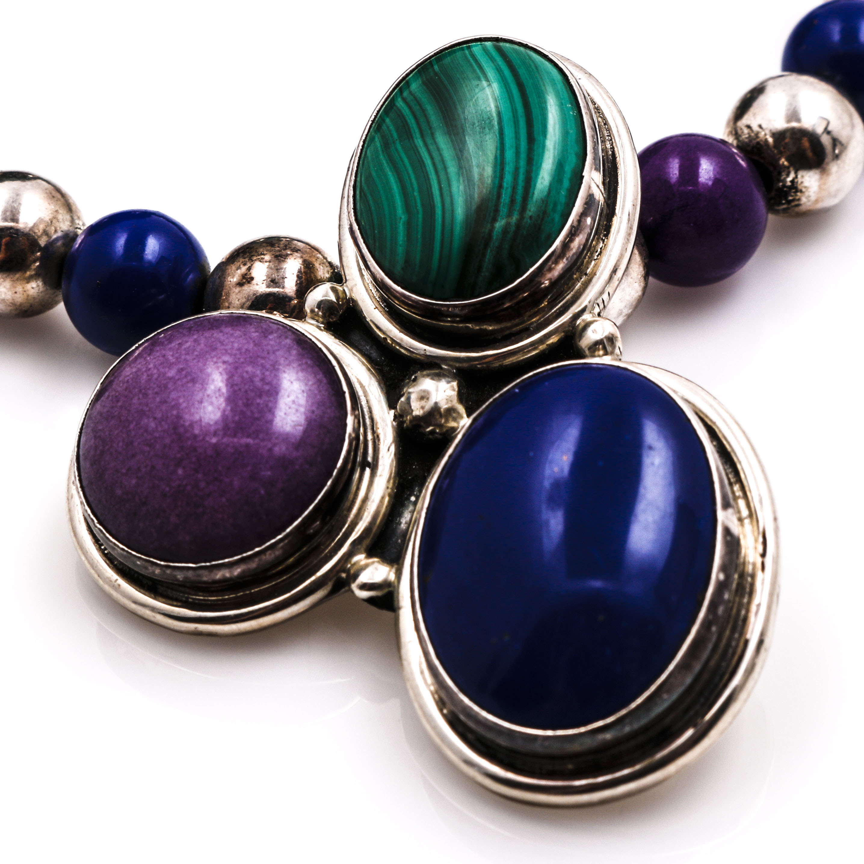 Sterling Silver Semi-Precious Gemstone Bracelet and Necklace