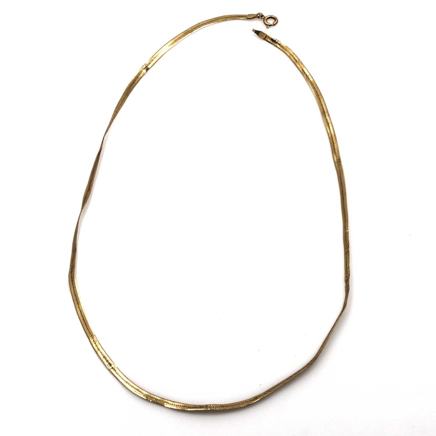 14K Yellow Gold Scrap Metal Necklace
