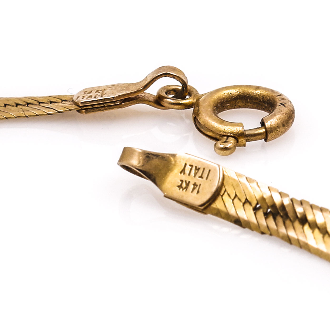 14K Yellow Gold Scrap Metal Necklace