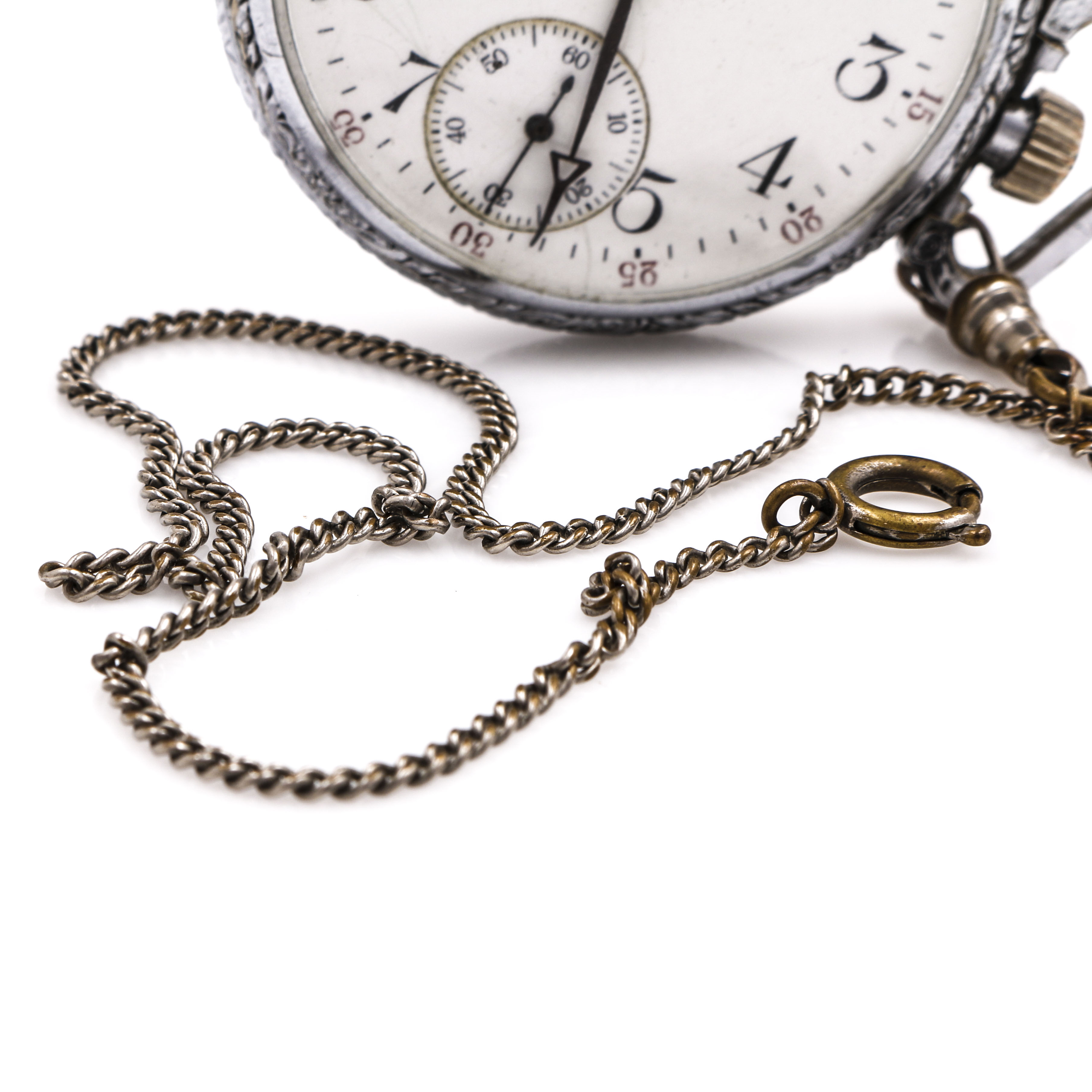 Circa 1913 Antique Waltham Silver Tone Side Winder Pocket Watch