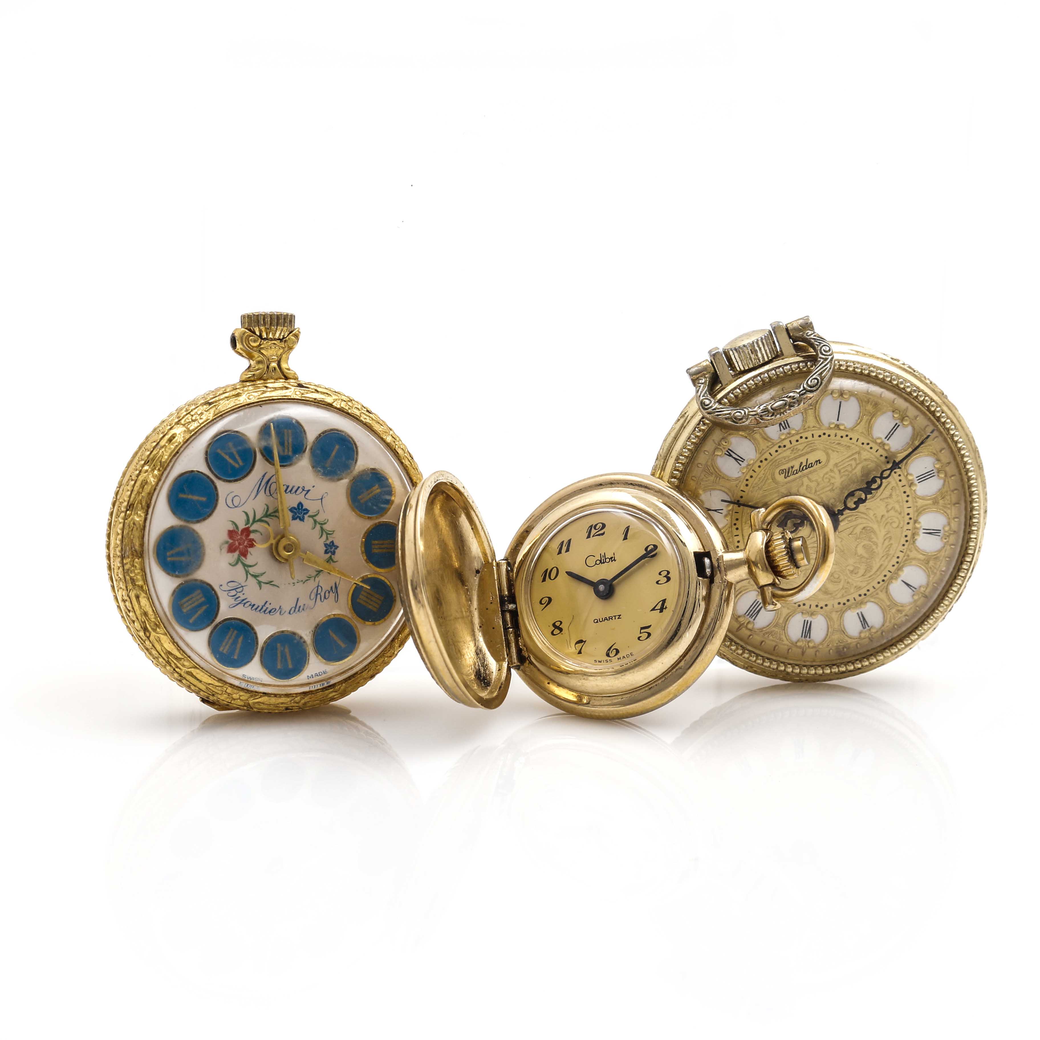 Assortment of Gold Tone Pocket Watches