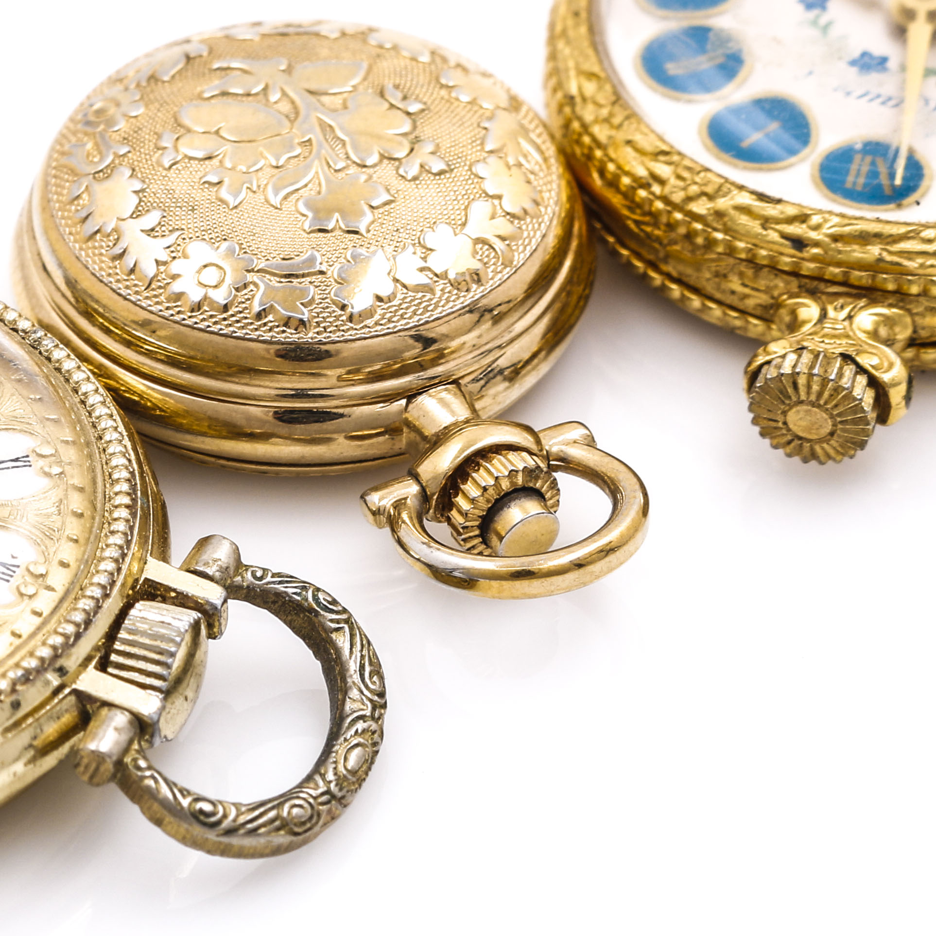 Assortment of Gold Tone Pocket Watches