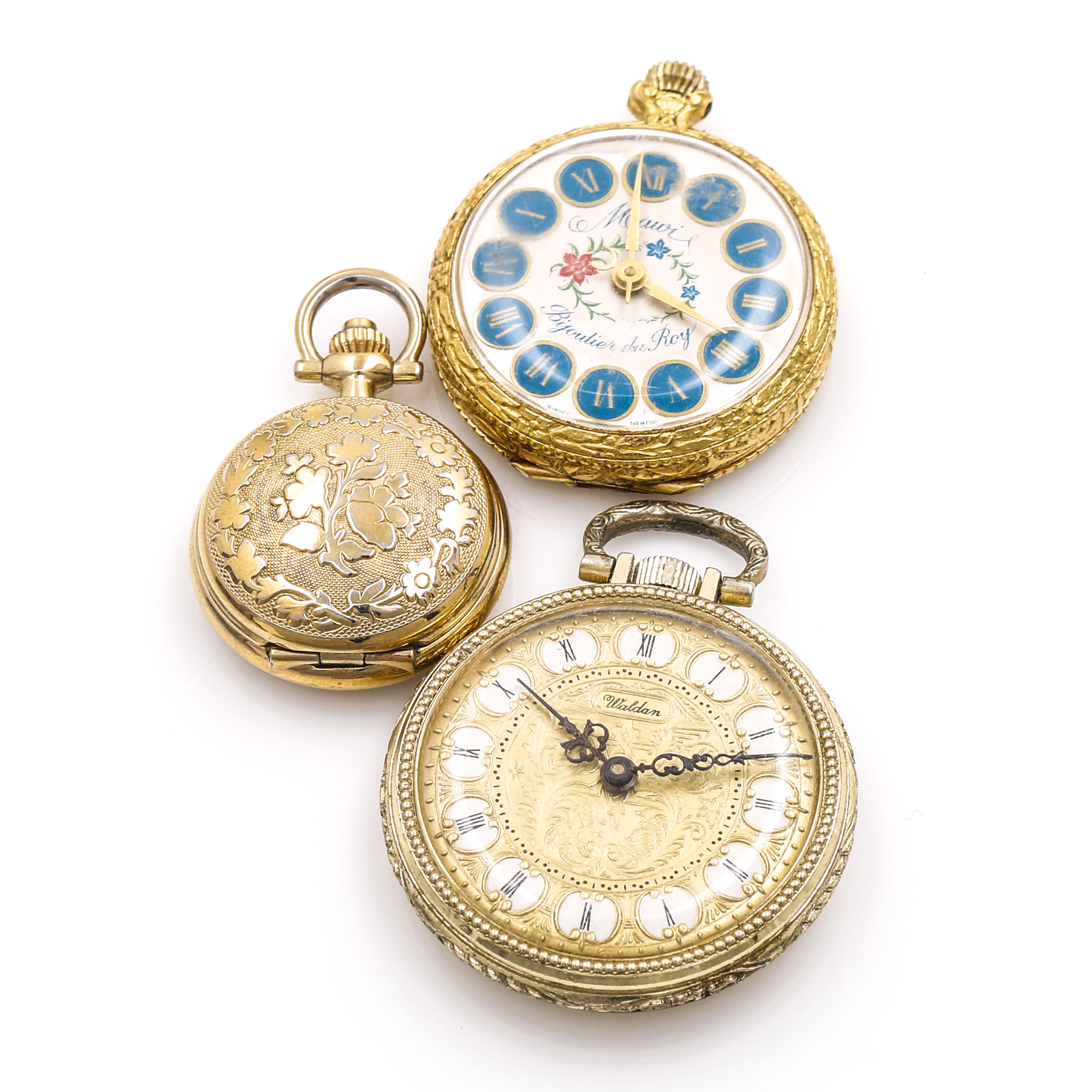 Assortment of Gold Tone Pocket Watches