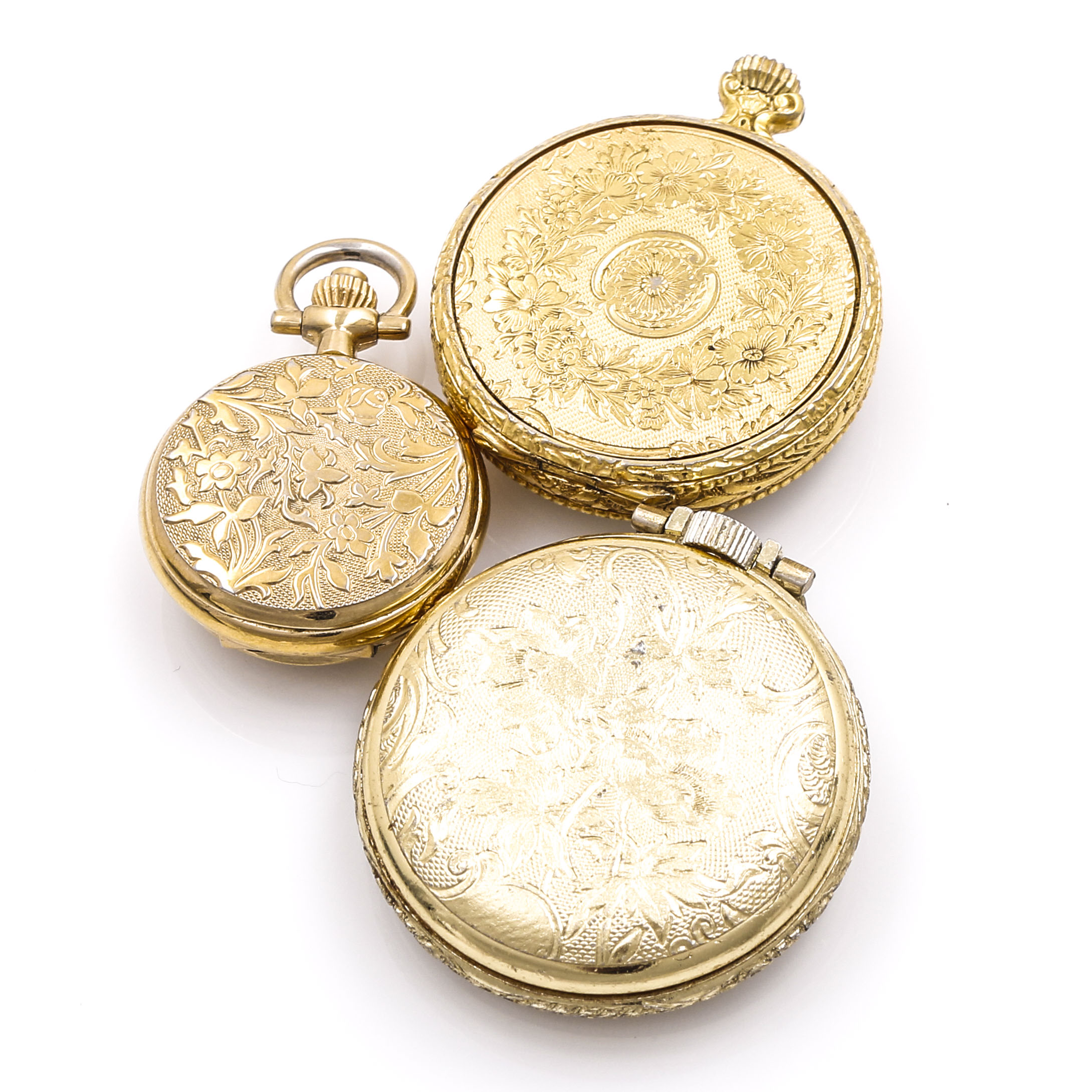 Assortment of Gold Tone Pocket Watches