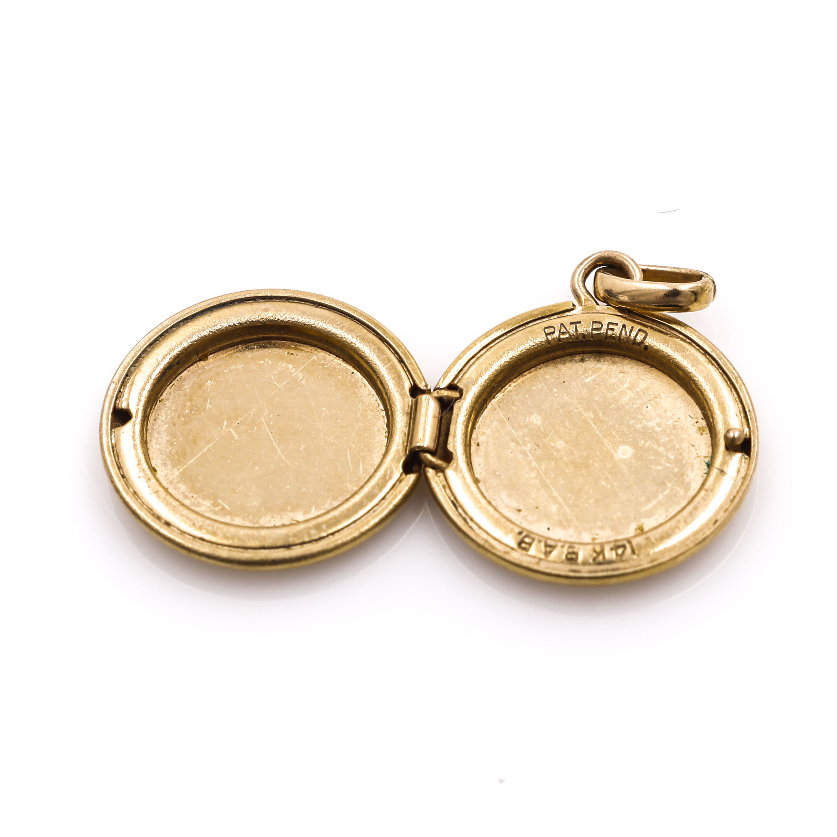 10K and 14K Yellow Gold Seed Pearl Heart Brooch and 14K Floral Locket