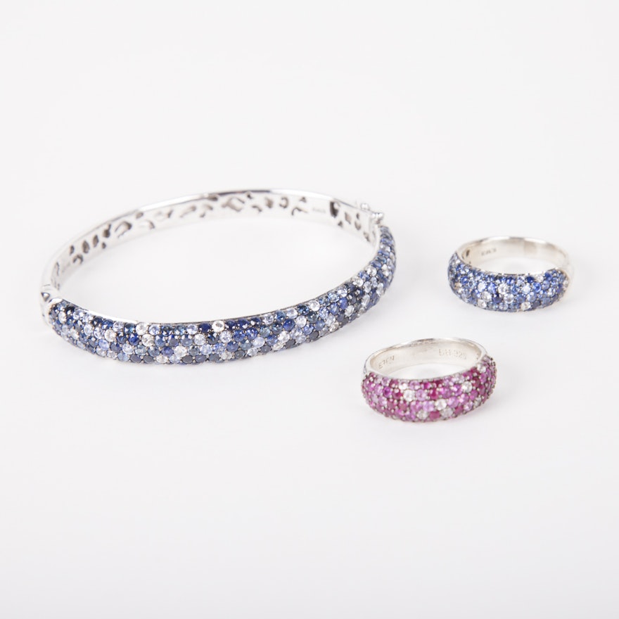 EFFY Sterling Silver Sapphire Rings and Bracelet