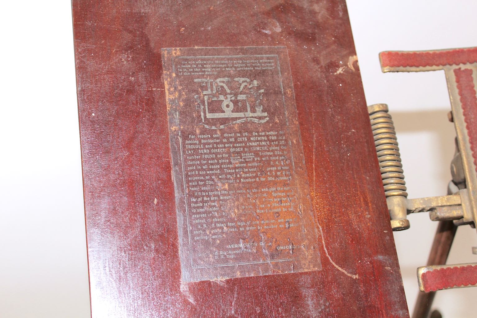 Antique Book Stand and 1952 "Webster's Illustrated 20th Century Dictionary"