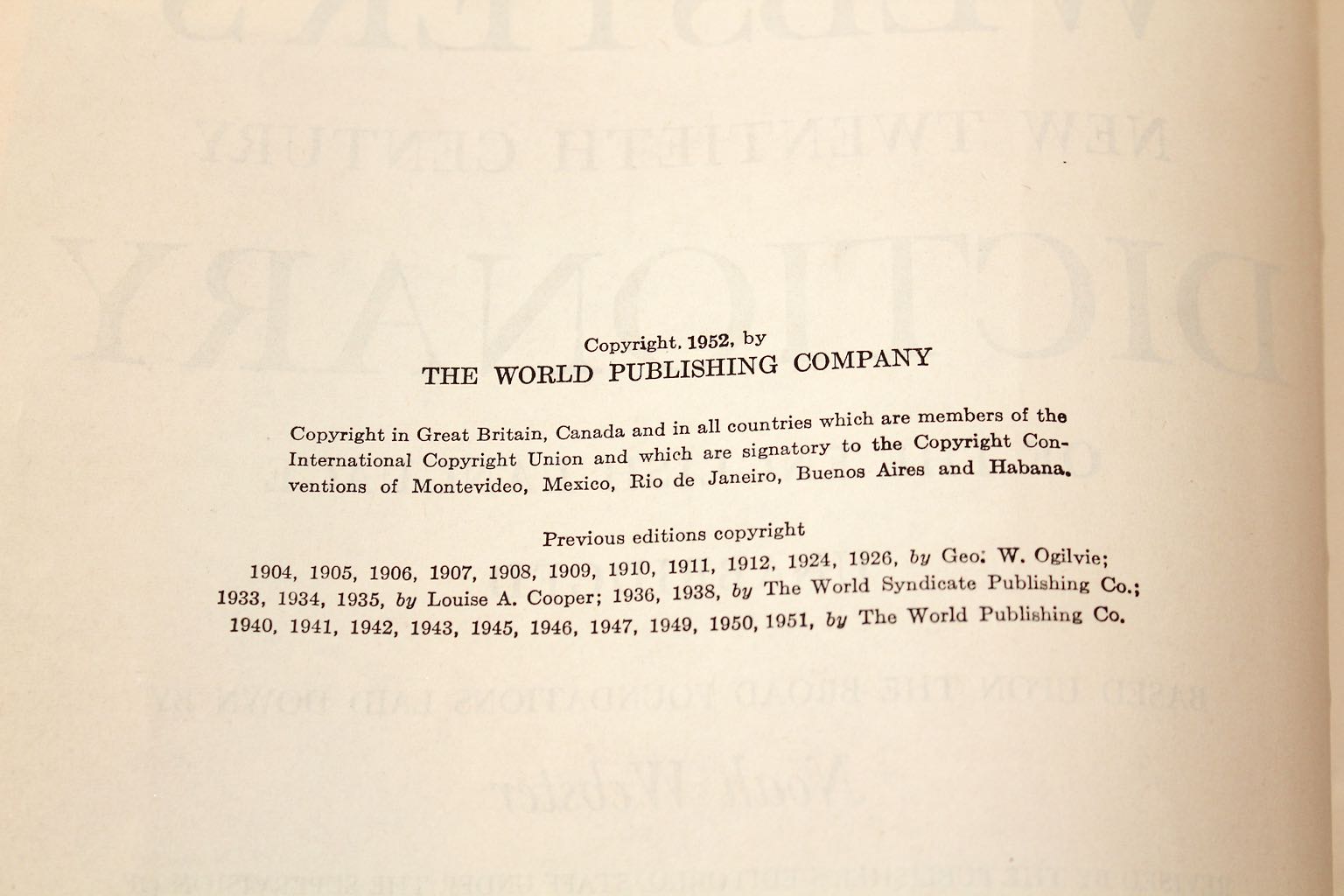 Antique Book Stand and 1952 "Webster's Illustrated 20th Century Dictionary"