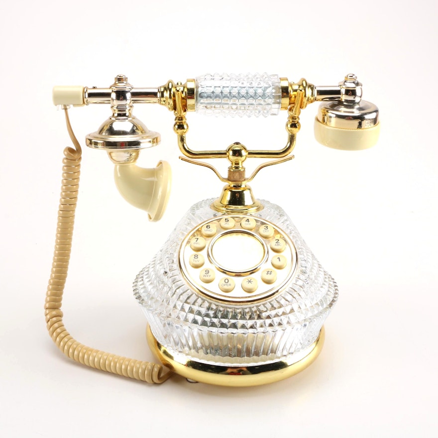 Crystal Rotary Style Telephone