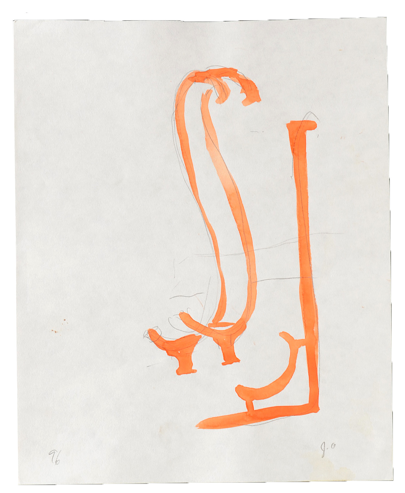 Two Joel Otterson Original 1996 Watercolor Sketches from Series "