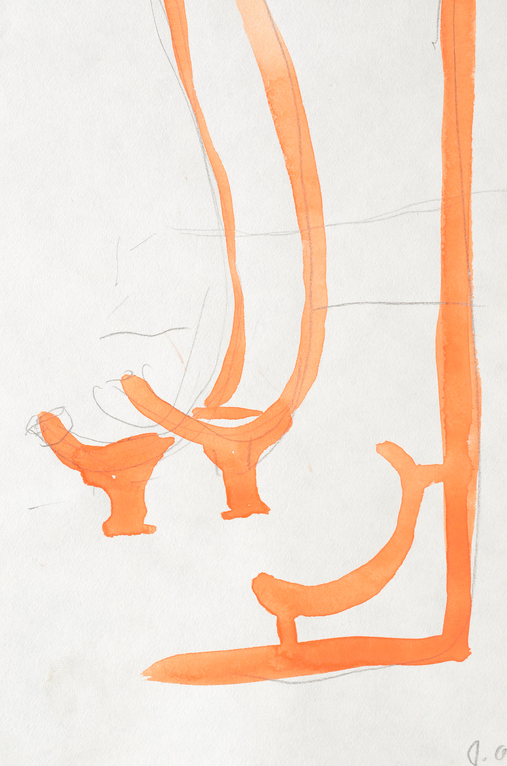 Two Joel Otterson Original 1996 Watercolor Sketches from Series "