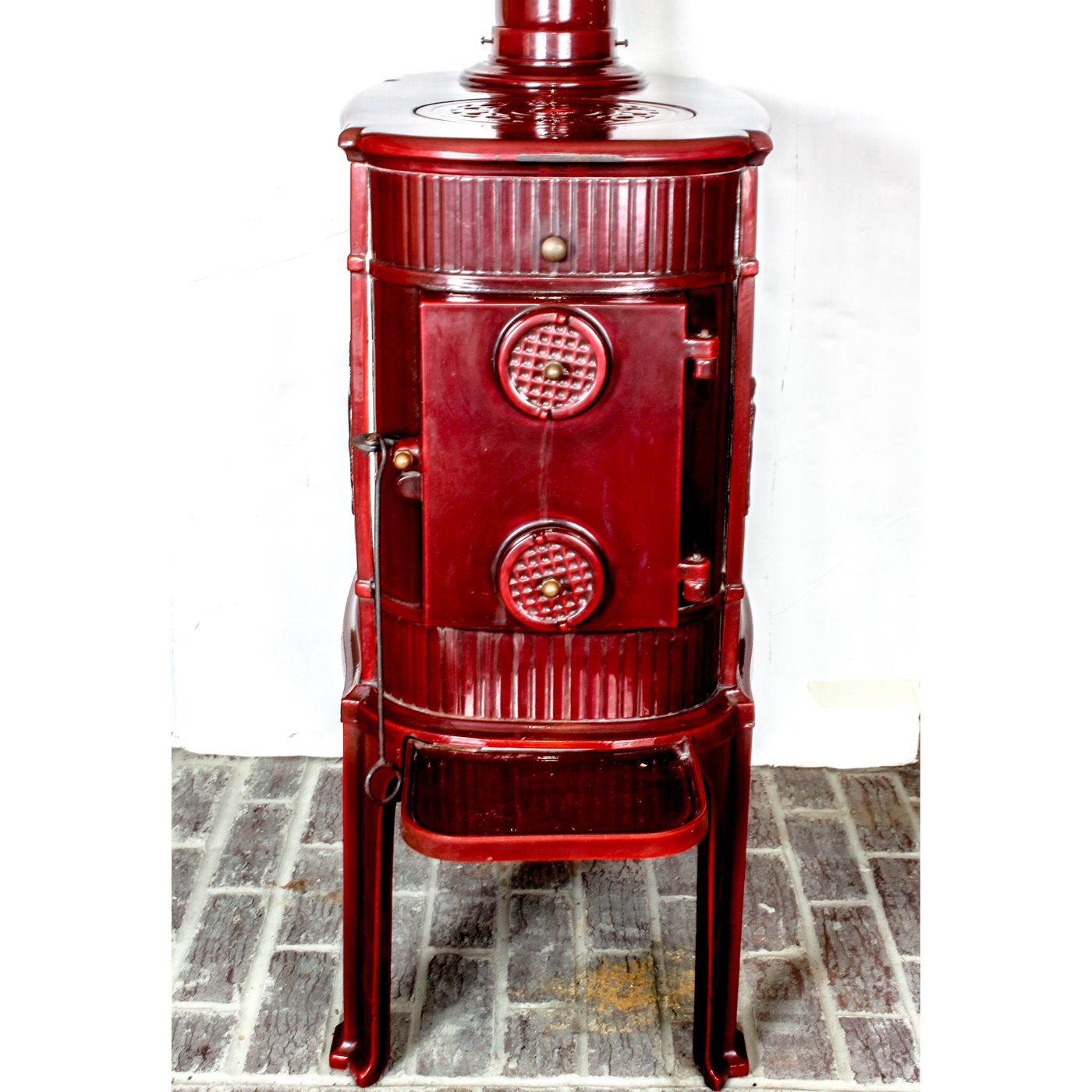 L. Lange of Denmark Enamel Wood Burning Stove