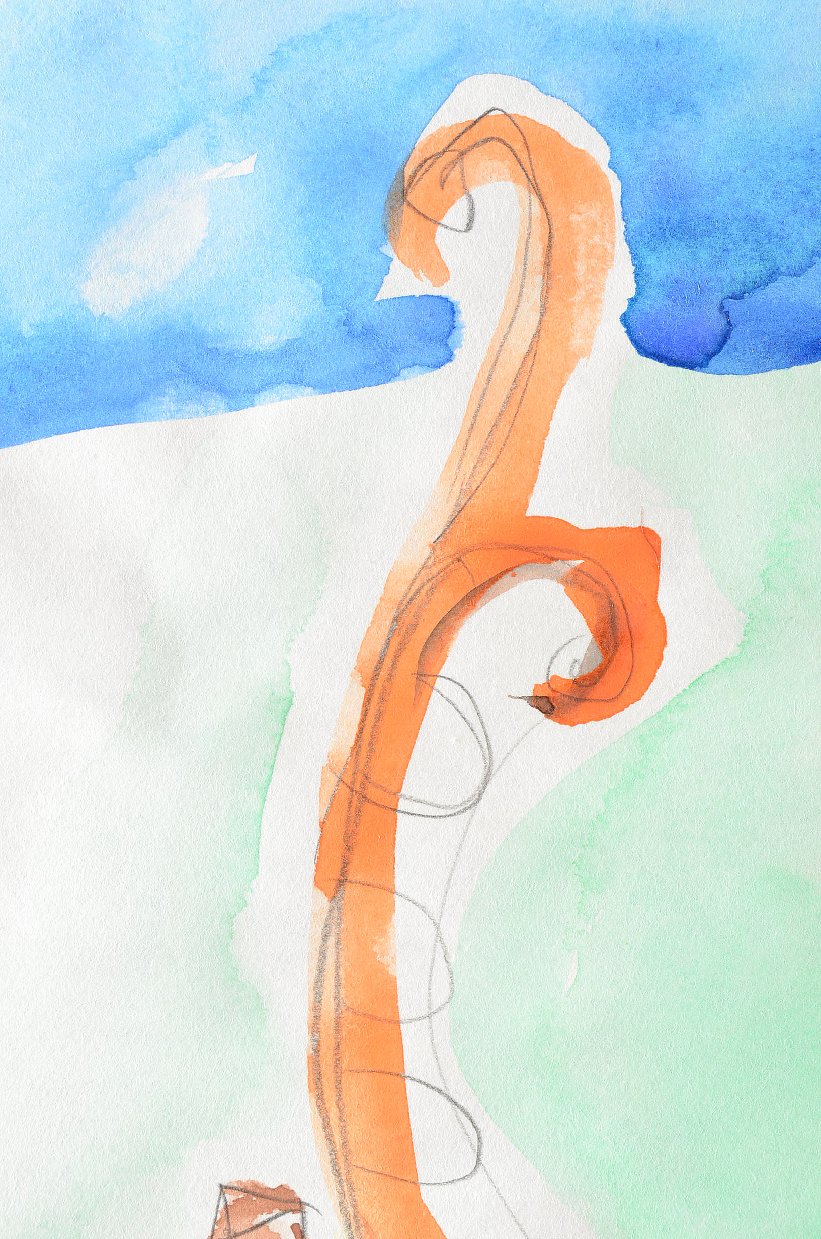 Two Joel Otterson Original 1996 Watercolor Sketches from Series "