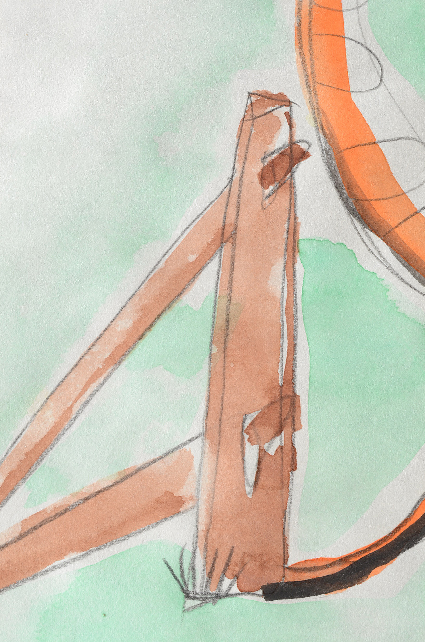 Two Joel Otterson Original 1996 Watercolor Sketches from Series "