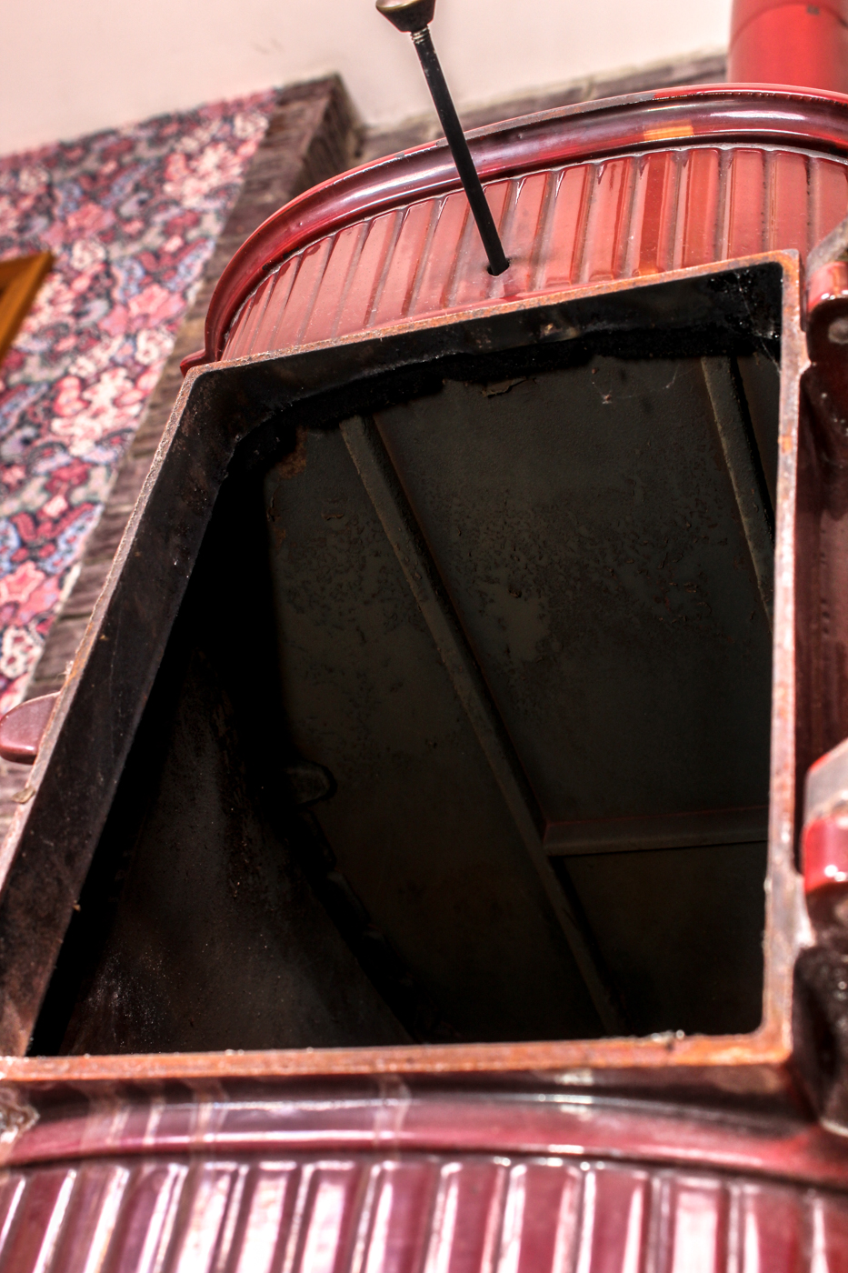 L. Lange of Denmark Enamel Wood Burning Stove