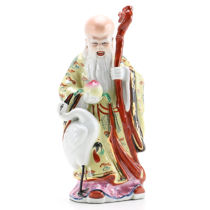 Chinese Shoulao Porcelain Figurine