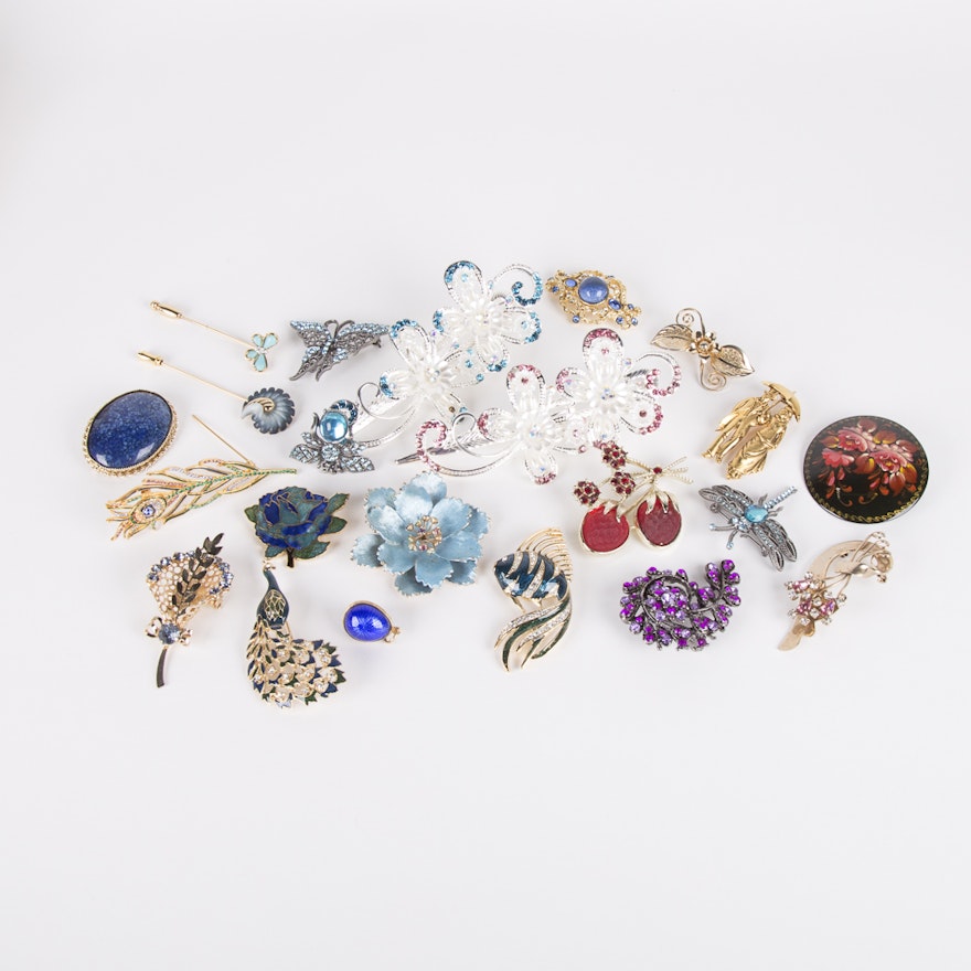 Group of Costume Pins and Brooches
