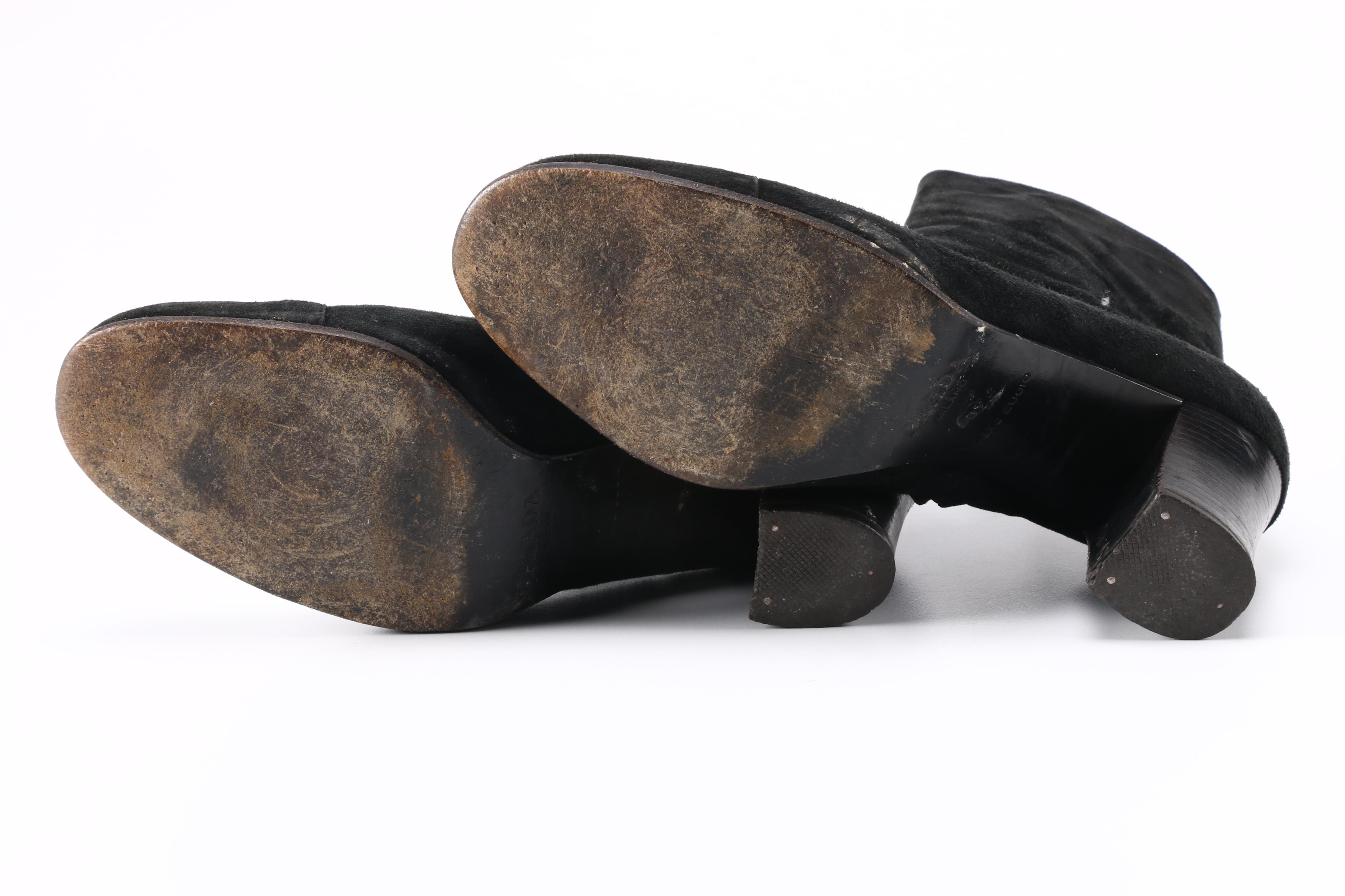 Prada Black Suede Boots