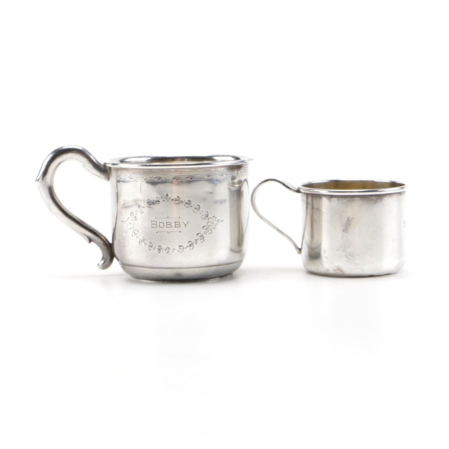 Lunt Silversmiths and M Fred Hirsch Sterling Silver Baby Cups