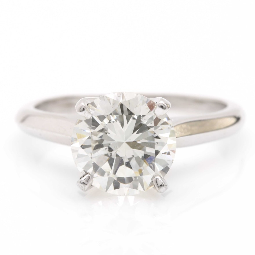 14K White Gold Solitaire 1.95 CTS Diamond Ring