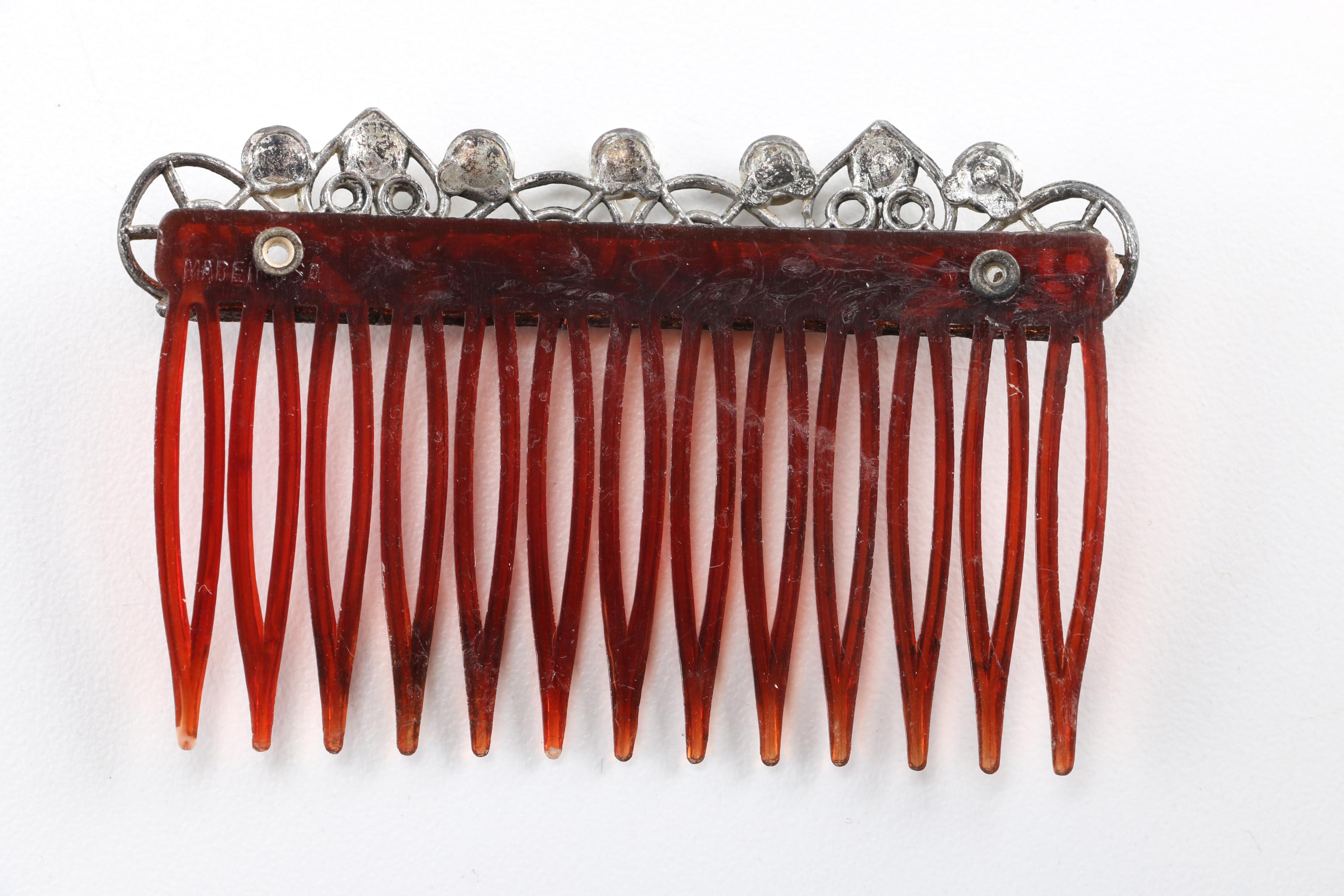 Rhinestone and Floral Hair Picks