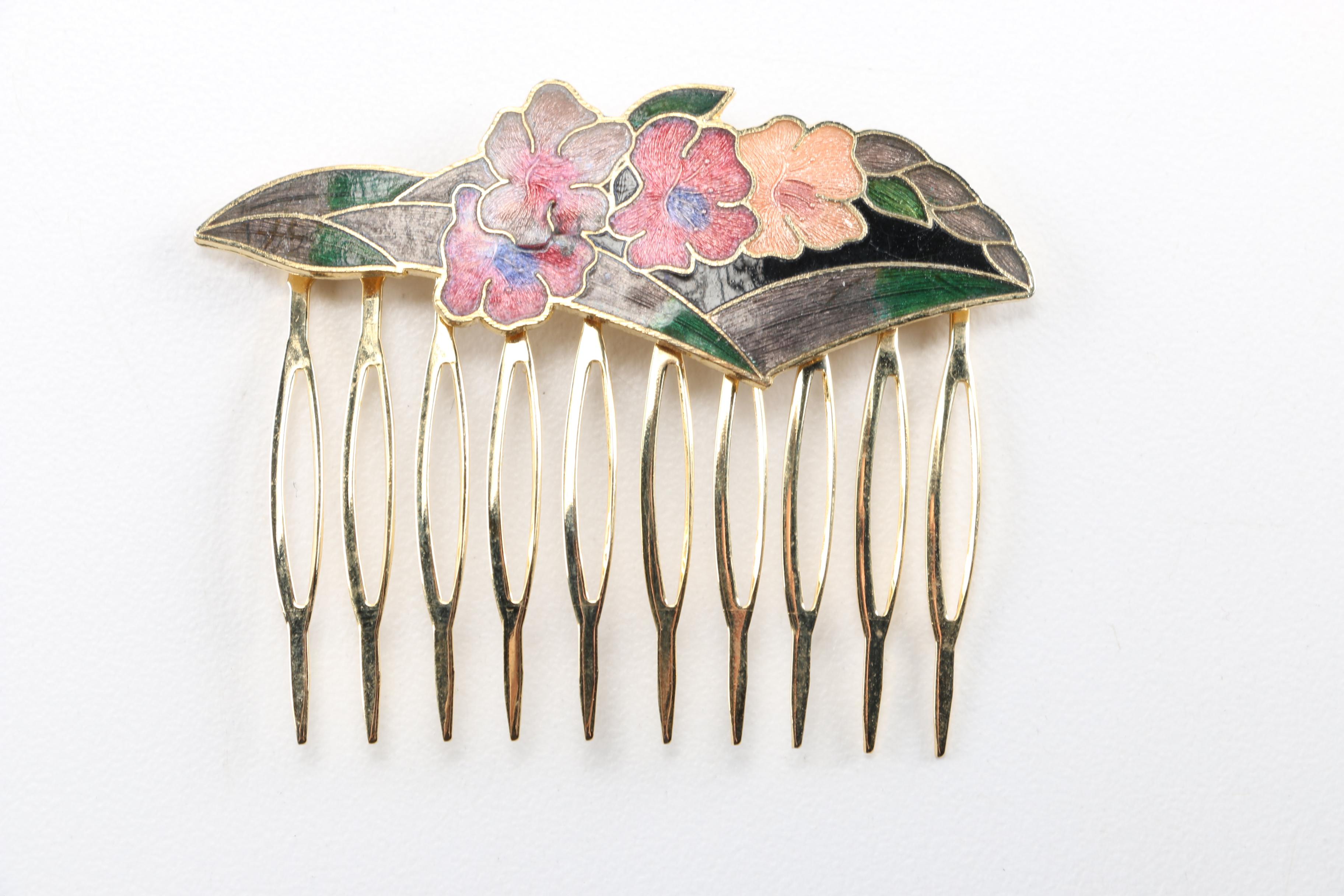 Rhinestone and Floral Hair Picks