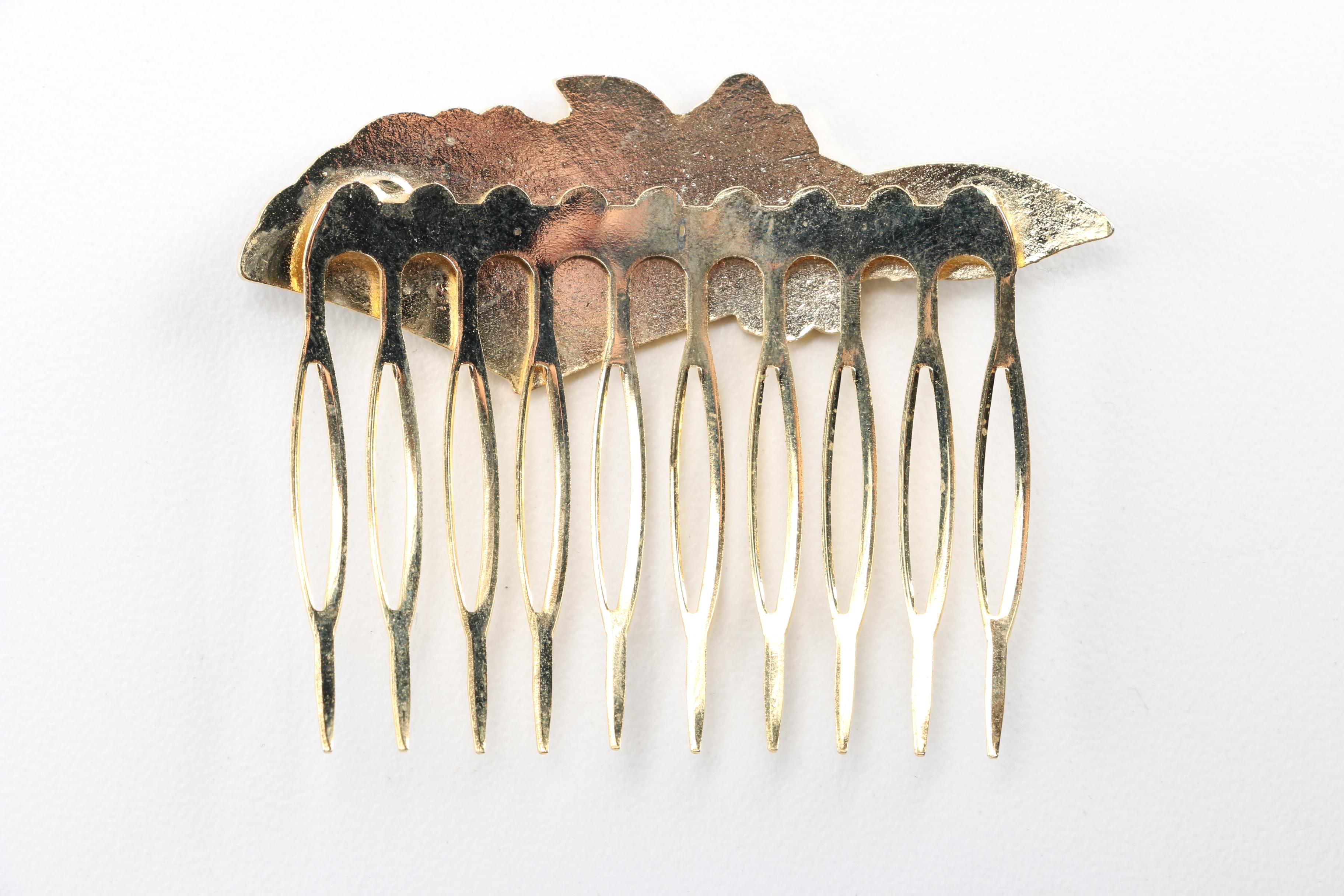 Rhinestone and Floral Hair Picks