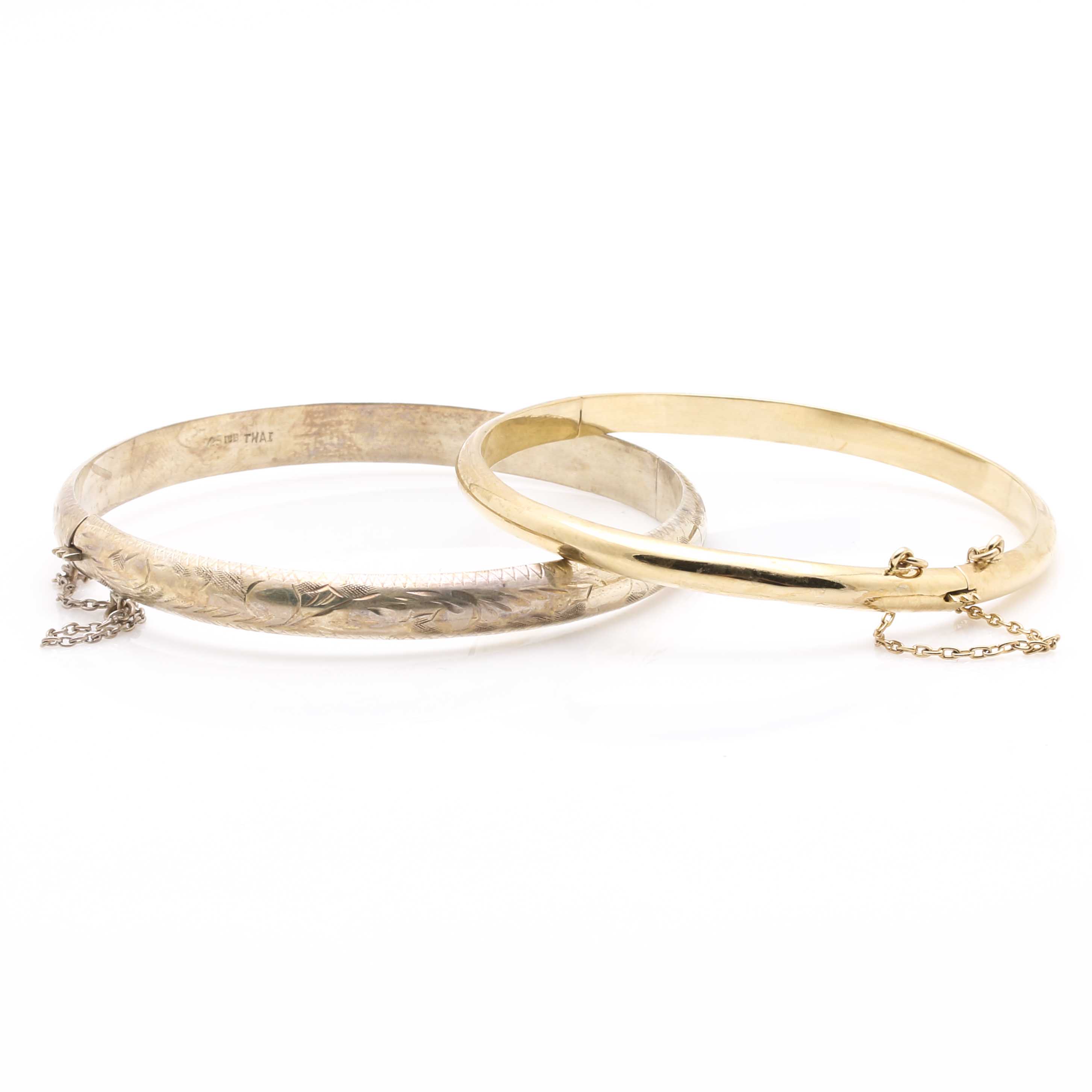 Two Sterling Silver Bangle Bracelets