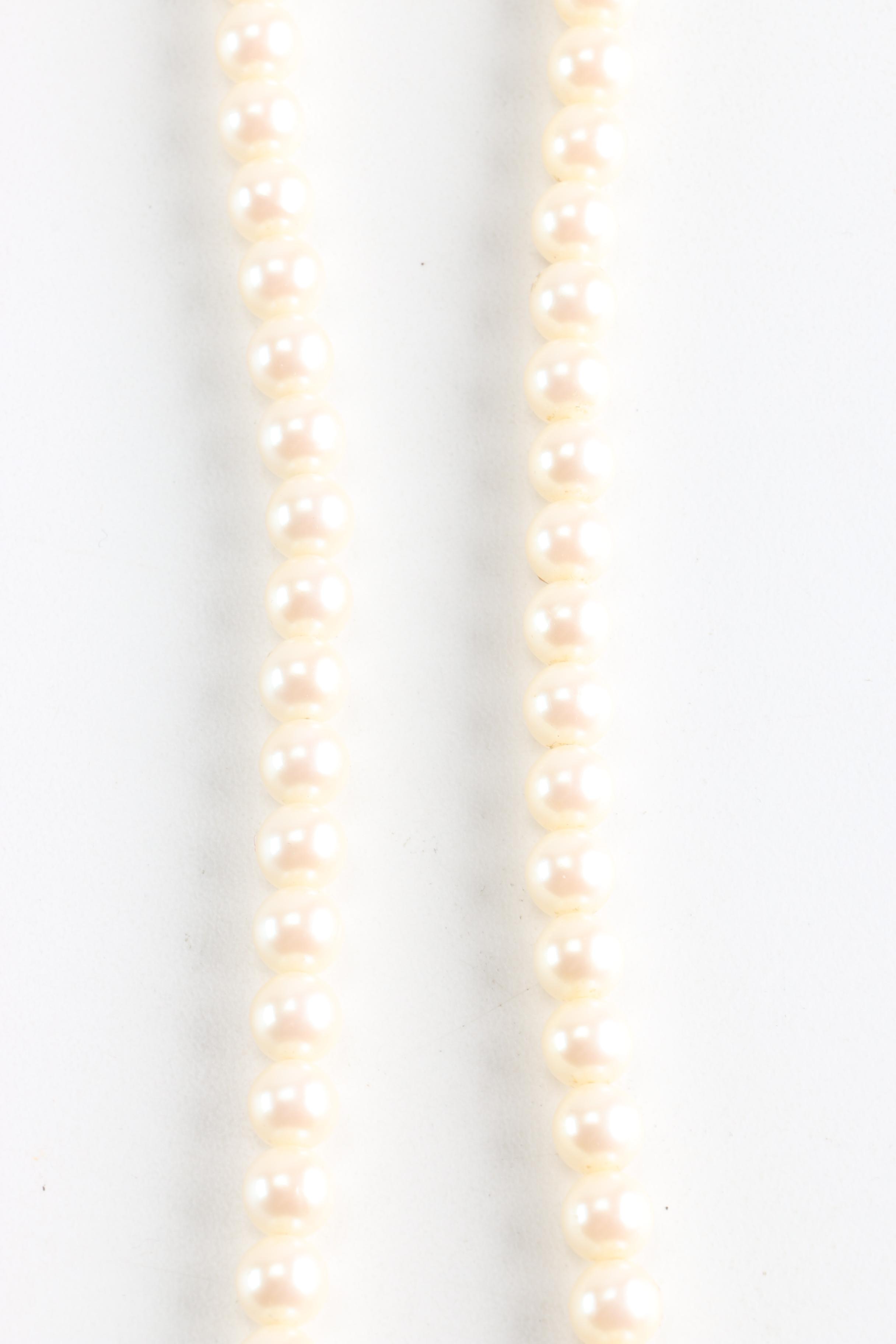 Three Faux Pearl Necklaces Featuring Monet