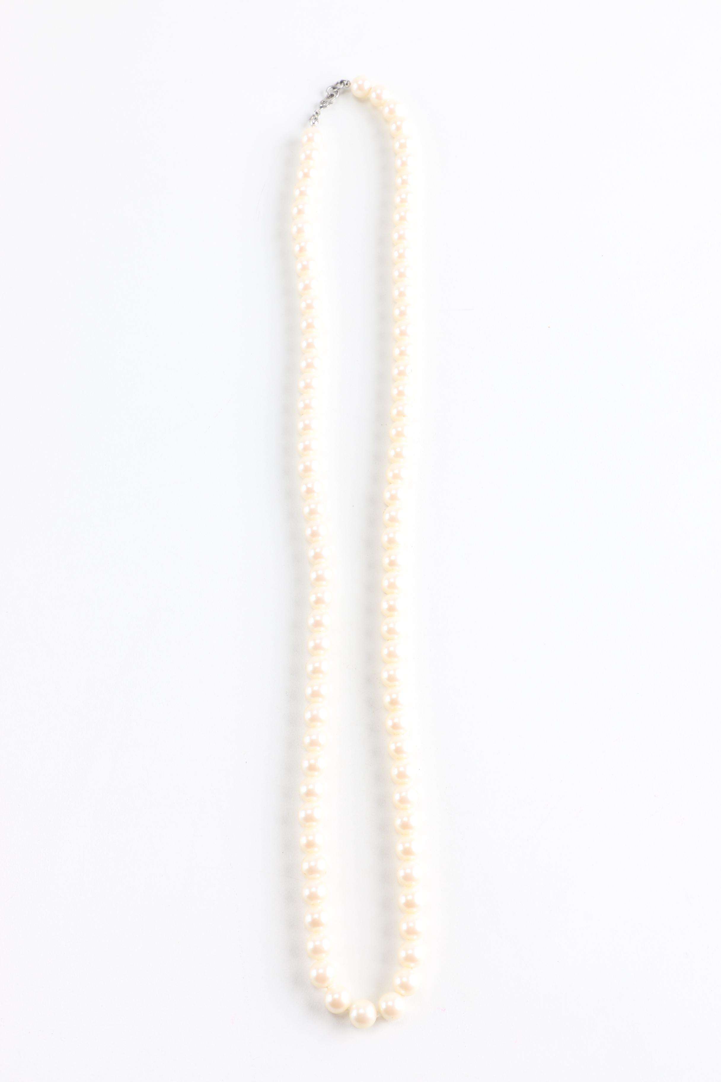 Three Faux Pearl Necklaces Featuring Monet