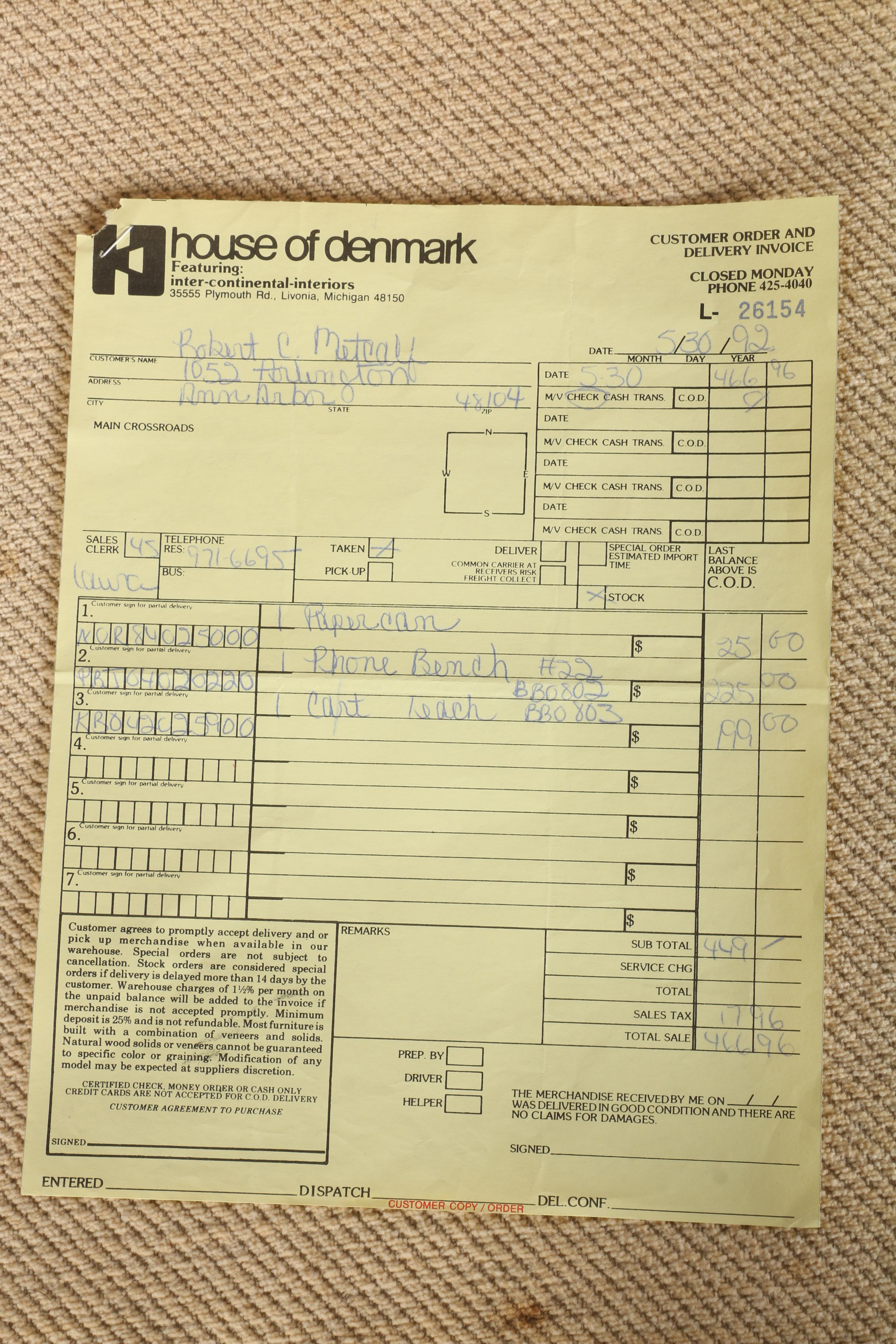 Danish Modern Phone Bench by House of Denmark