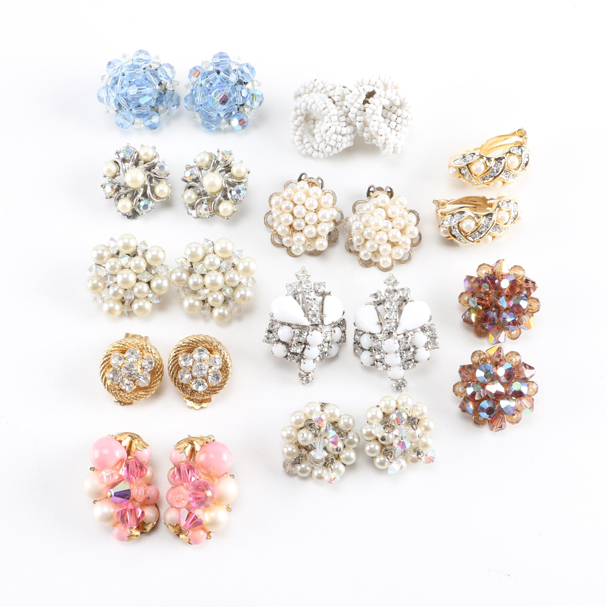 Assortment of Costume Clip on Earrings