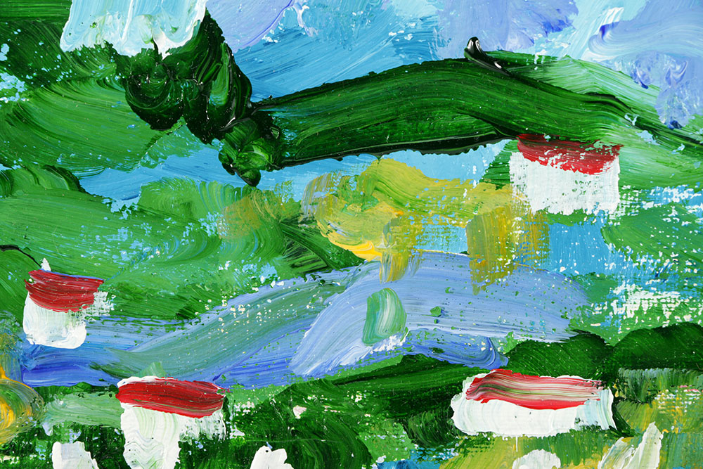 William Becker Oil Painting on Canvas Abstract Riverscape