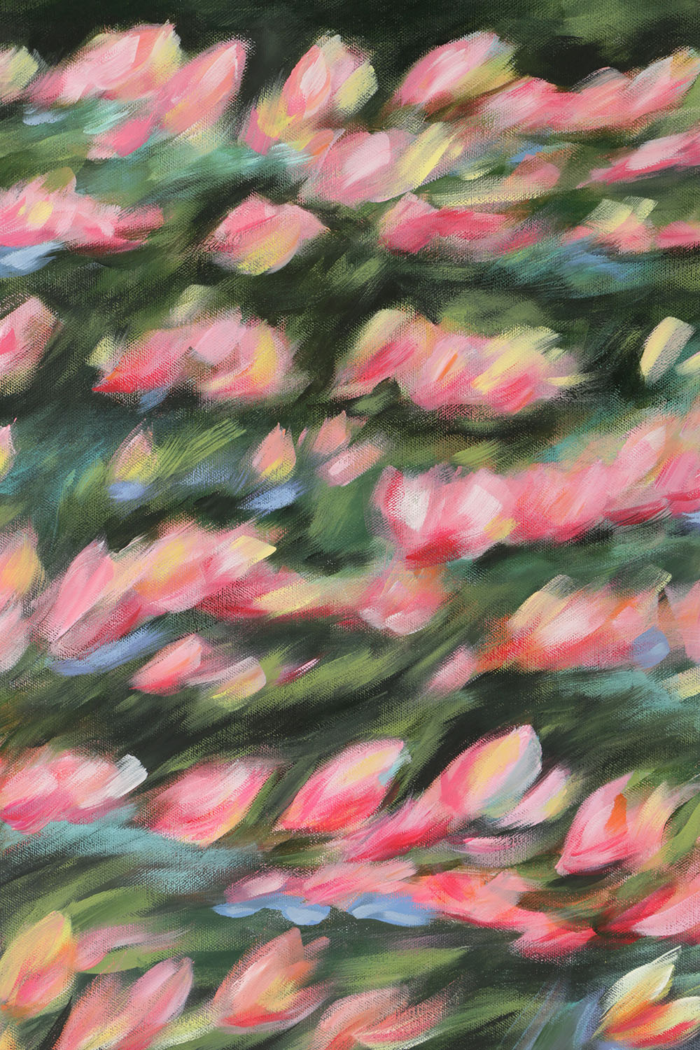 Stephanie Kastner Oil Painting on Canvas of Flowering Field