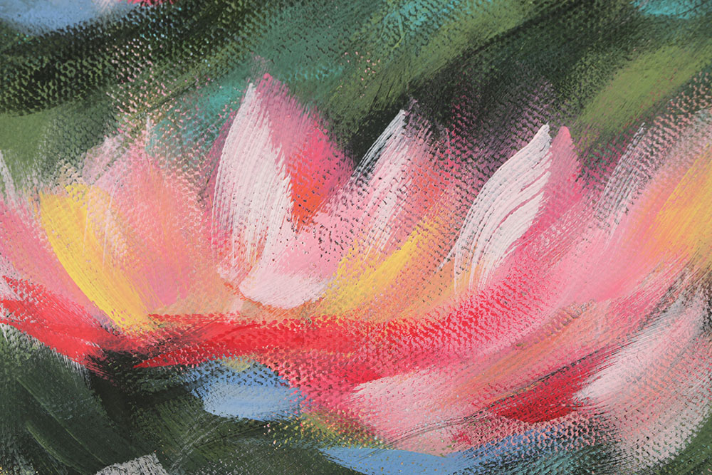 Stephanie Kastner Oil Painting on Canvas of Flowering Field