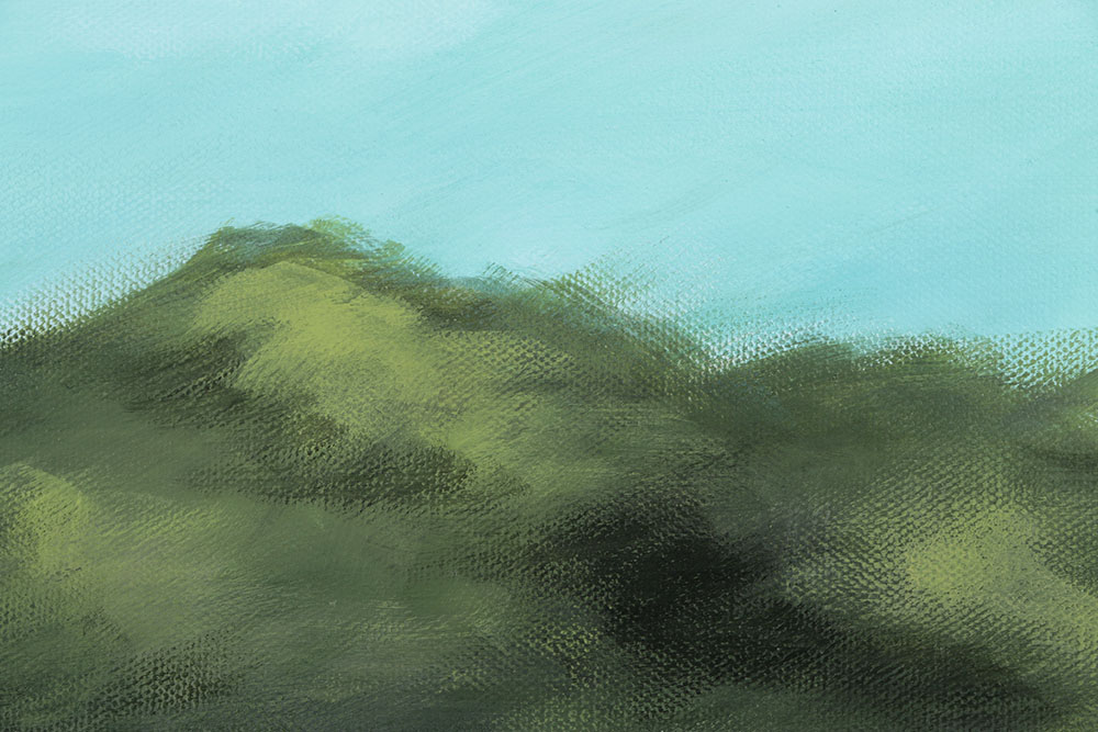 Stephanie Kastner Oil Painting on Canvas of Flowering Field