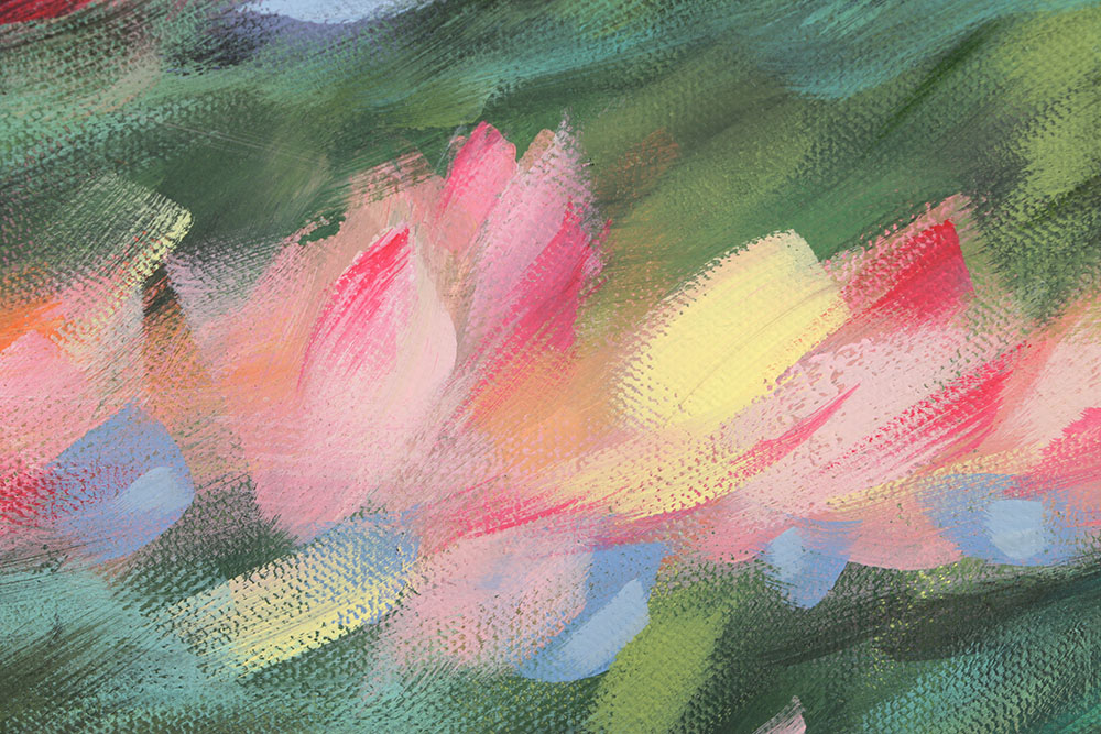 Stephanie Kastner Oil Painting on Canvas of Flowering Field