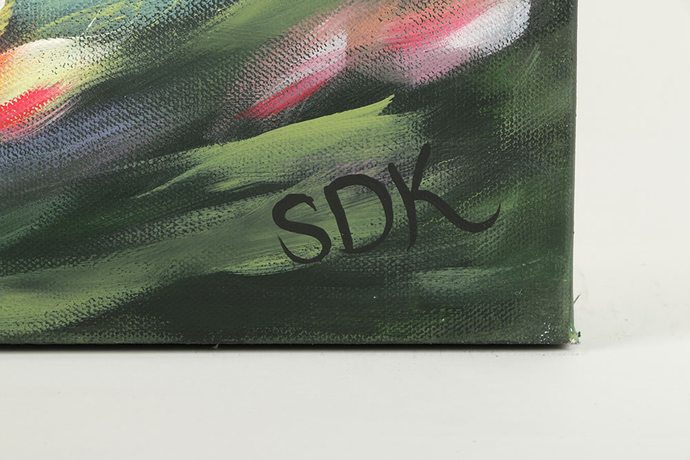 Stephanie Kastner Oil Painting on Canvas of Flowering Field