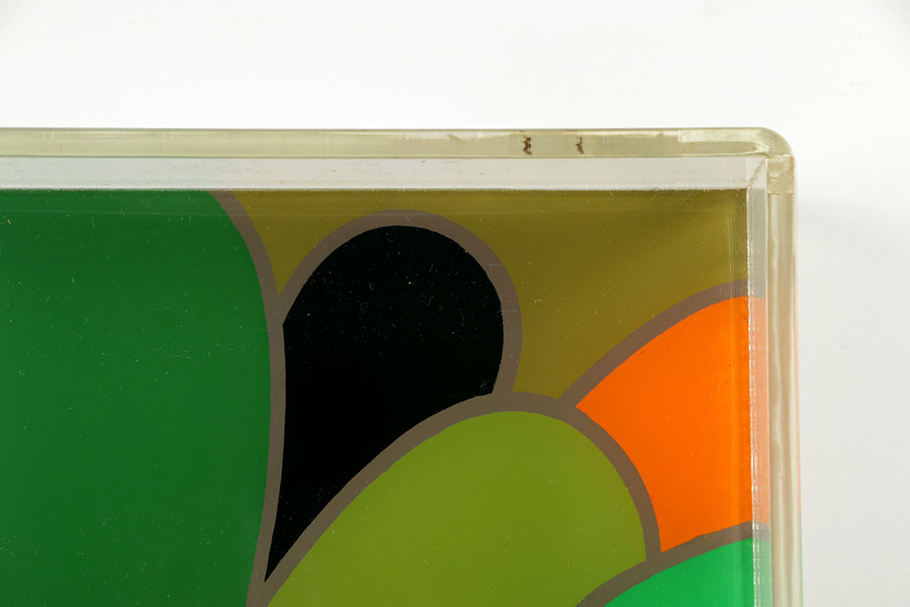 Evelyn L. Liner Reverse Lucite Painting "Blue Flower #4"