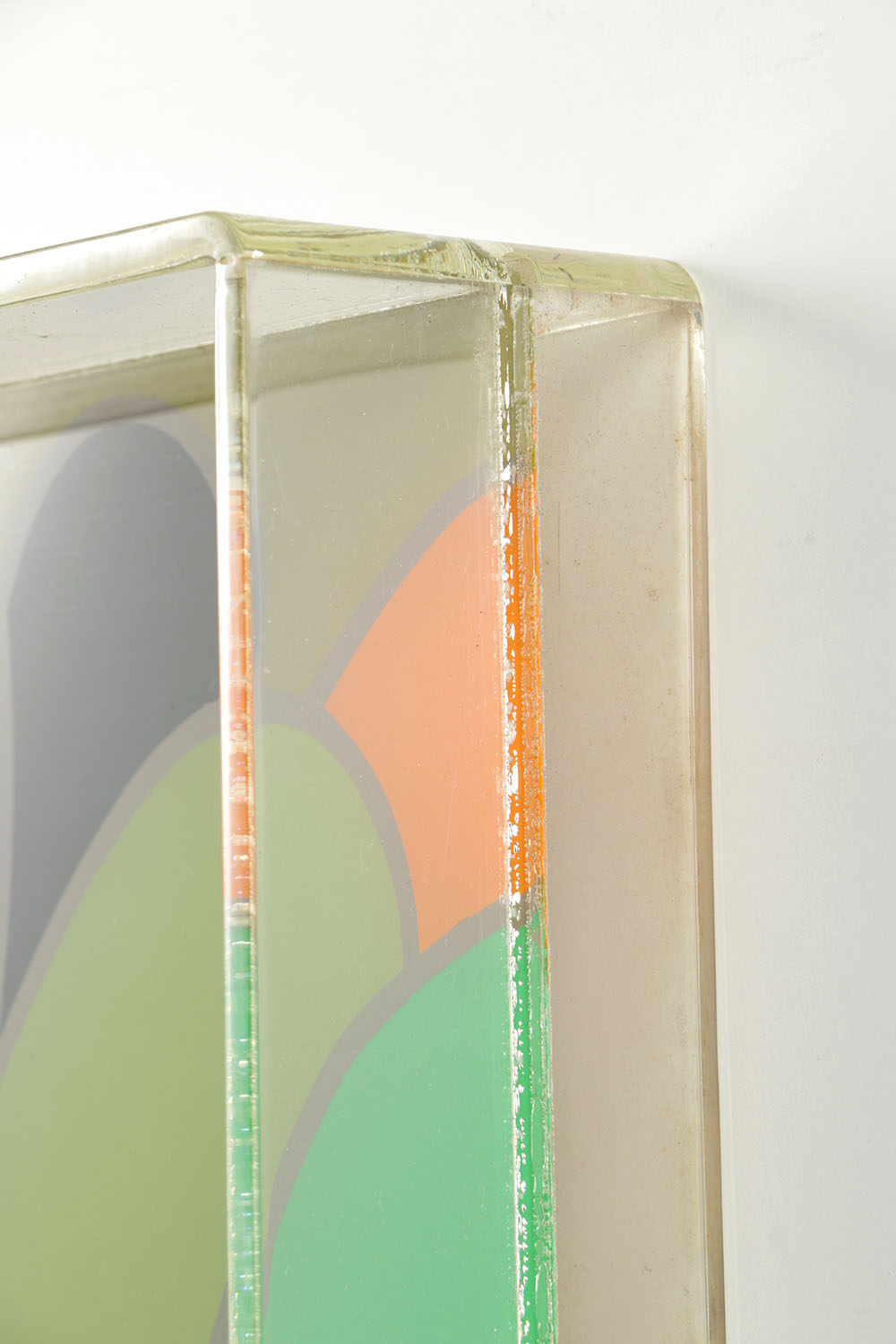 Evelyn L. Liner Reverse Lucite Painting "Blue Flower #4"