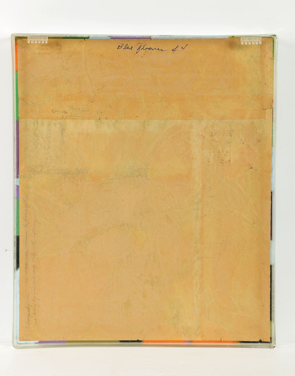 Evelyn L. Liner Reverse Lucite Painting "Blue Flower #4"