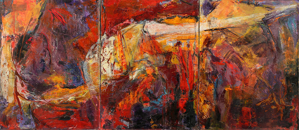 Denyse Wilhelm Mixed Media on Canvas Triptych "Kellipots"