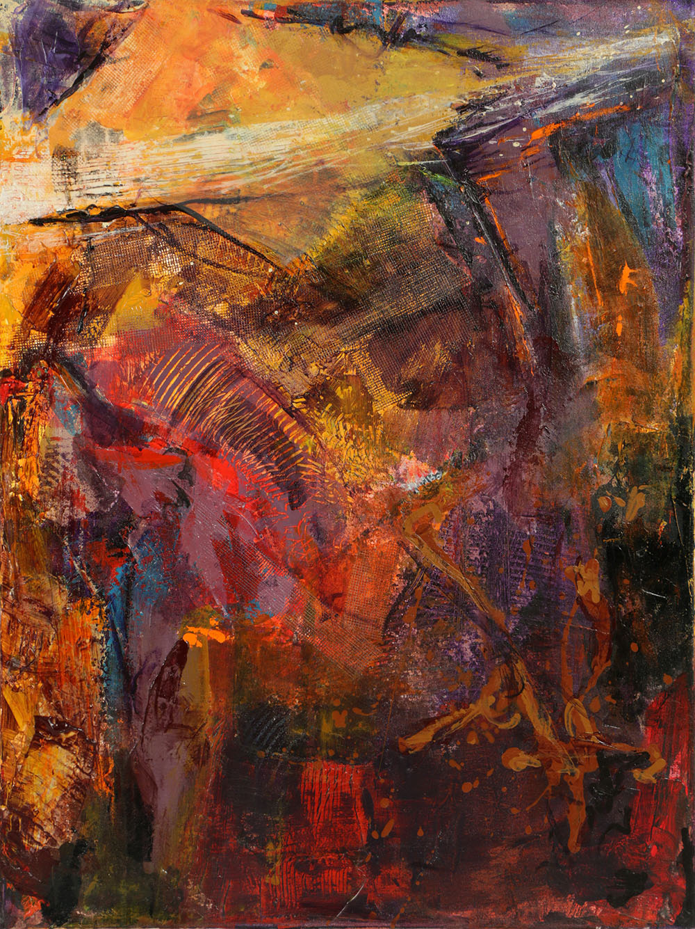 Denyse Wilhelm Mixed Media on Canvas Triptych "Kellipots"