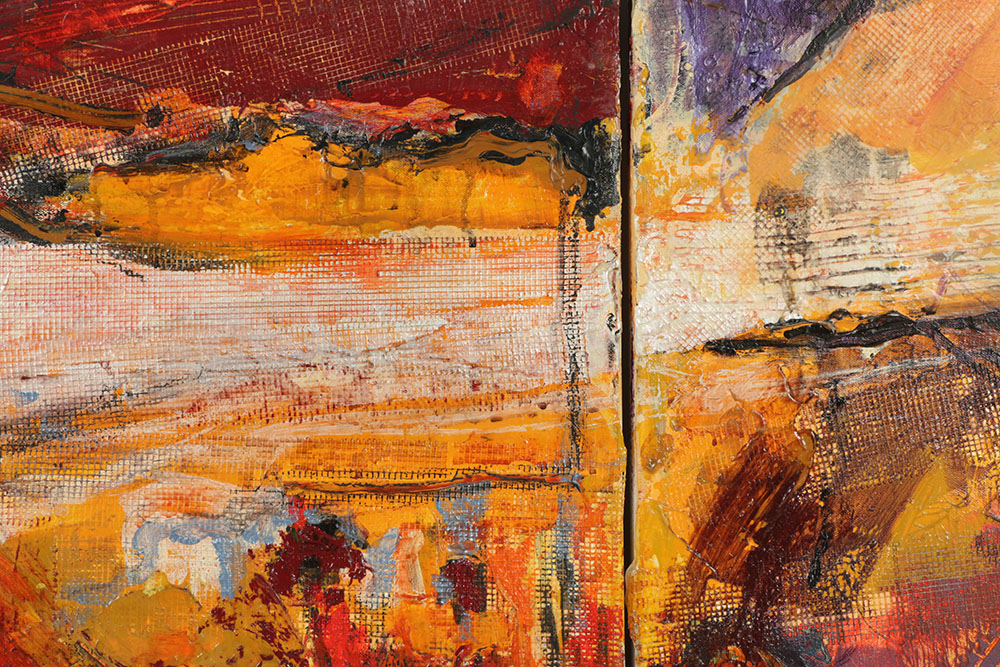 Denyse Wilhelm Mixed Media on Canvas Triptych "Kellipots"